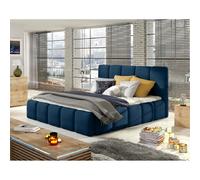 Lit coffre Lucea 160x200 cm - Velours Bleu Nuit