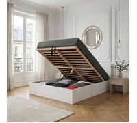 Lit coffre MADRID 160x200 + 1 sommier / Blanc