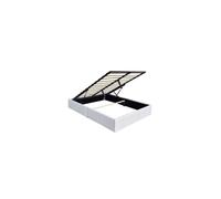 Lit Coffre - Manon - 160x200 cm - 14 Lattes - Blanc - Design Contemporain
