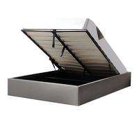 Lit coffre - OMYZ - STADA - 140x190 cm - Tissu gris anthracite - Sommier inclus - 2 places
