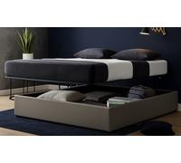 Lit coffre ouverture parallèle en simili cuir : 180 x 200 cm / Gris / Lit seul