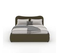 Concept Usine – Lit coffre Plano 140x190 cm, velours côtelé, tête galbée, sommier inclus, vert