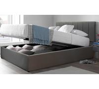 Lit coffre Sampur Barcelone similicuir matelas Cosmos en option : 90 x 190 cm / Blanc / Lit + matelas
