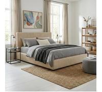 Lit coffre - SAMPUR - Versailles - 200 x 200 cm - Velours côtelé Beige - Coffre 900 L