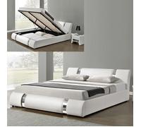 Lit Coffre Sommier Relevable Nova - Blanc - 180x200