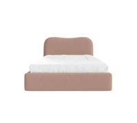 Lit coffre tissu chiné Rose 200x200