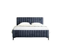 Lit coffre tissu velours 160x200cm Bleu