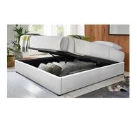 Lit Coffre Vegas 180x200 Sampur | Blanc | Simili Cuir | Sommier à Lattes Flexibles Inclus | Rangement XXL | Pratique et Robuste
