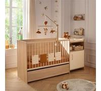 Lit combiné - 120 x 60 cm - Evolutif en 90 x 190 cm - CHARLIE - Creme G