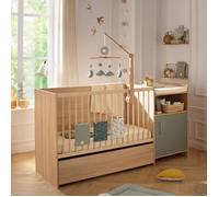 Lit combiné - 120 x 60 cm - Evolutif en 90 x 190 cm - CHARLIE - SAUTHON - Sauge