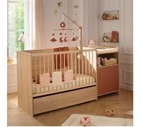 Lit combiné - 120 x 60 cm - Evolutif en 90 x 190 cm - CHARLIE - SAUTHON - Terracotta