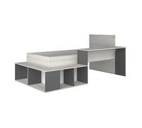 Lit combiné 90 x 200 cm avec rangements et bureau - Coloris : Naturel et anthracite - RIGALI