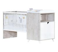 Babyprice - Scandi Gris - Lit Combine Evolutif 120x60 En 90x190 - Baby Price Gris