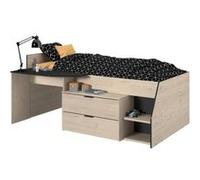 Lit Combiné enfant PARISOT Kim Chene Jackson et 90 190 200 cm Noir Noir G