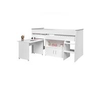 Lit combiné enfant PARISOT ZOLA 90 200 cm Sommier inclus Blanc Blanc G