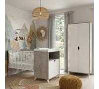 Babyprice - Scandi Gris - Lit Combine Evolutif 120x60 En 90x190 - Baby Price Gris