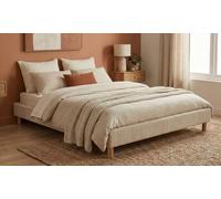 Lit Comes : Côtelé beige / 140 x 190 cm / Sommier seul