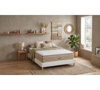 Lit Comes simili cuir : 200 x 200 cm / Blanc / Sommier seul