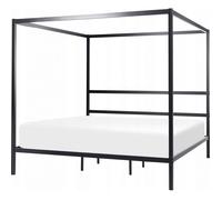 Lit complet - meuble et sommier et matelas Beliani Lit à baldaquin en métal noir 180 x 200 cm LESTARDS