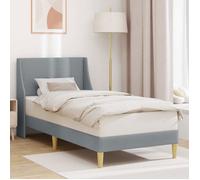 Lit complet - meuble et sommier et matelas Vidaxl Cadre de lit avec tête de lit Gris clair 100 x 200 cm tissu