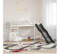 Lit complet - meuble et sommier et matelas Vidaxl Lit superposé pour enfants avec toboggan Blanc et anthracite