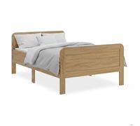 Homestyle4u Lit confortable, pour personnes âgées, 120 x 200 cm, hauteur de confort, en bois naturel, entrée surélevée, article 3120