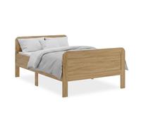Lit Confort 140x200 cm Naturel | Lit Senior Réglable en Hauteur | Lit Double | Bois | sans Sommier