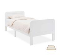 Homestyle4u Lit Confort 90x200 cm blanc réglable en hauteur avec sommier