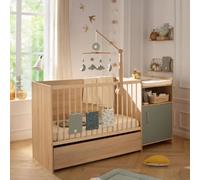 Lit convertible - 120 x 60 cm - Se transforme en 90 x 190 cm - CHARLIE - SAUTHON - Sauge