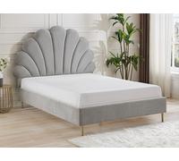 Lit coquillage 160 x 200 cm - Tissu - Gris clair + Matelas - LIVAYA