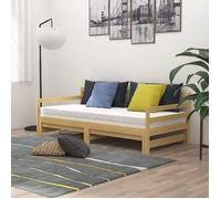 Lit coulissant 2 x 90 x 200 cm en bois de pin massif - 2 couchages - Sans matelas - Structure robuste_FR77239