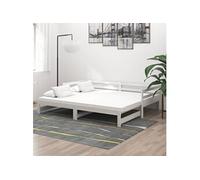 vidaXL Lit coulissant 2x(90x200) cm Bois de pin massif Blanc 3083655