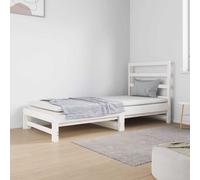Lit Coulissant Blanc 2x(90x190) cm Bois de Pin Massif Lit de Jour Salon vidaXL