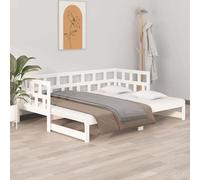 Lit Coulissant Blanc Bois de Pin Solide 2x(80x200) cm Canapé-lit Salon vidaXL