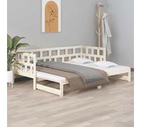 Lit Coulissant Blanc Bois de Pin Solide 2x(80x200) cm Canapé-lit Salon vidaXL