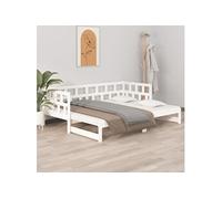 vidaXL Lit coulissant Blanc Bois de pin solide 2x(80x200) cm