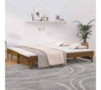 Lit Coulissant Marron Miel 2x(100x200)cm Bois de Pin Solide Lit de Jour vidaXL
