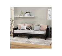 Lit coulissant sans matelas noir 2x(90x190) cm