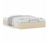 Lit Crème - BMK - Cadre de lit ottoman - sans matelas - Contemporain - crème 120x190 cm tissu - Lit chambre&742855