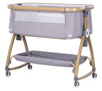 Lit d'appoint Chipolino Charisma Matelas réglable en hauteur Roulettes Compartiment de rangement Sangle Gris