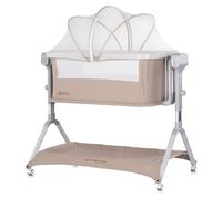 Lit d'appoint Chipolino Electra, avec fonction berceuse, musique, panier, moustiquaire et matelas, couleur beige