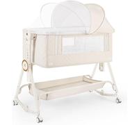 Lit d'appoint multifonctionnel pour bébé, berceau pour bébé à hauteur réglable, lit parapluie pour bébé avec table à langer, panier de rangement, moustiquaire, matelas, lit de voyage portable pour nou