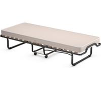 Lit d'appoint pliant 80 x 200 cm Lit pliant avec matelas en mousse à mémoire de forme beige fabriqué en Italie Origine : Italie