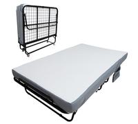 Lit d'appoint pliant gain de place - Matelas mémoire 10 cm - Cadre métal, roues bloquantes - 190x98cm - Adultes Maison/Bureau
