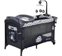 Lit d'appoint pour bébé - Lit/berceau pour enfants 5-en-1 - Pliable - Table à langer intégrée - Matelas et jouets suspendus - Capacité de charge > 20 kg - Rouge