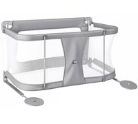 Lit d'appoint pour bébé - Lit pour bébé à placer à côté du lit parental - Lit co-dormeur - Lit de voyage portable - Fenêtre en mesh respirant - Avec moustiquaire - Gris