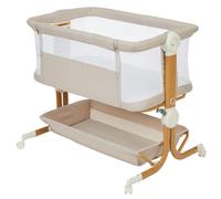 Lit de bébé 2 en 1, convertible en lit d'appoint, avec hauteur réglable, couleur beige