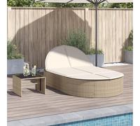 Lit de bronzage - Transat - Chaise longue - Lit de jardin - Fauteuil relax - Rotin synthétique (PE) - Dossier réglable en 3 positions