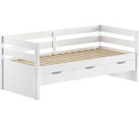 Lit de cabine Maggie - avec 3 étagères - 90 x 200 - pin massif - blanc