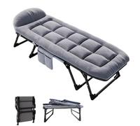 Lit De Camp Pliable 1 Personne,Lit Pliant Avec Matela Camping,180x60cm